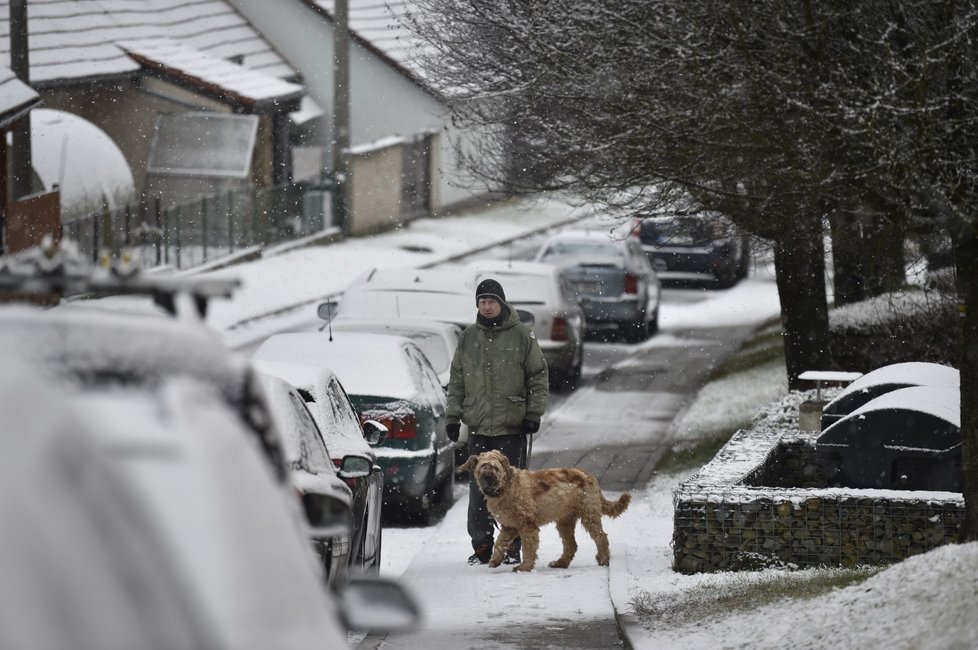 Sníh v Česku: Vizovice na Zlínsku (9. 12. 2021)