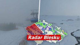Sníh v Krkonoších i Jeseníkách, na Šumavě napadlo i 17 cm. Česko potrápí vichr i déšť, sledujte radar Blesku