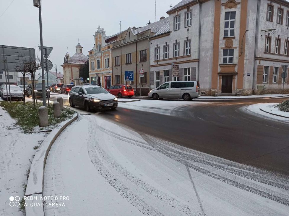 Sníh v Roudnici nad Labem (prosinec 2020)