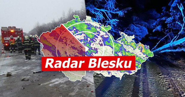 Po sněžení v Česku hrozí náledí, stovky domácností jsou bez proudu. Sledujte radar Blesku