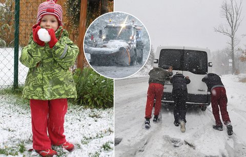 Česko zasypal sníh: Stály dálnice i železnice