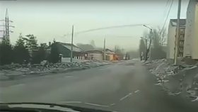Černý sníh pokryl ruské město Kiseljovsk