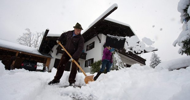 První letošní sněhová nadílka v Bavorsku