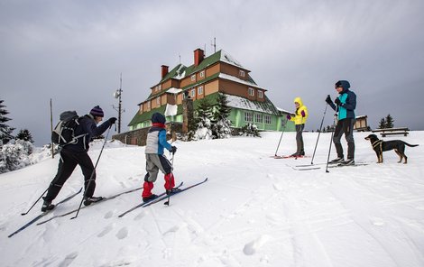 Hory plné čerstvého prašanu přilákaly desítky běžkařů, na snímku Šerlich v Orlických horách.