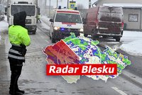 Nové výstrahy: Ledovka a vichr! Na Česko se sype sníh, nehod byly desítky, sledujte radar Blesku