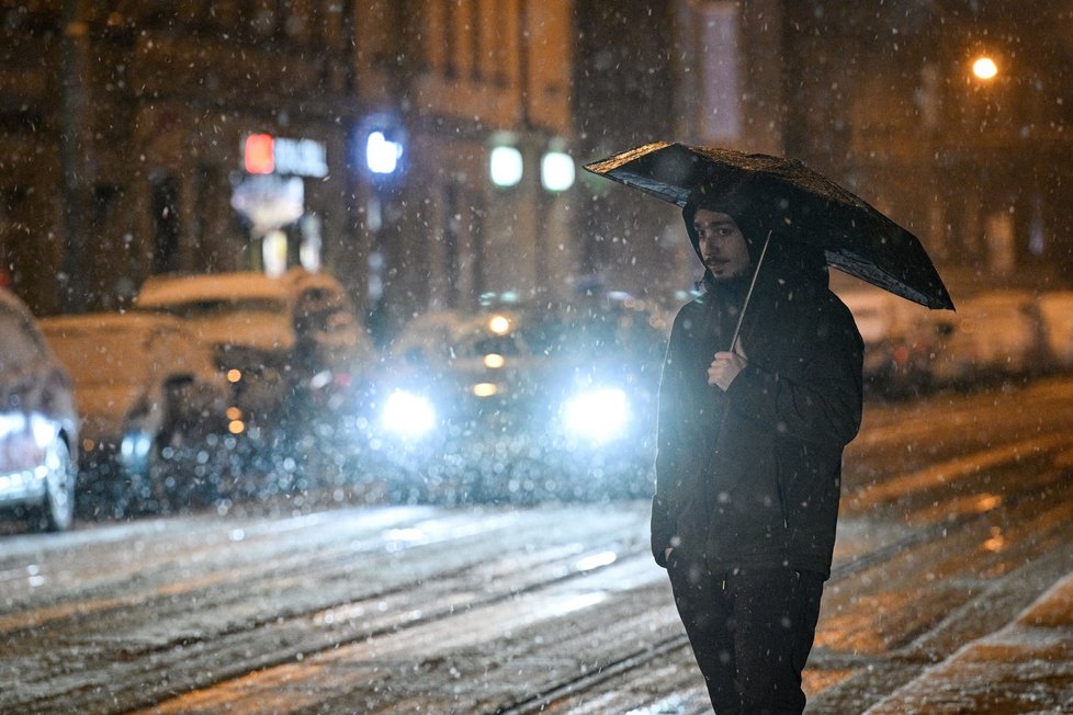 Sněžení v Praze (22.12.2023)