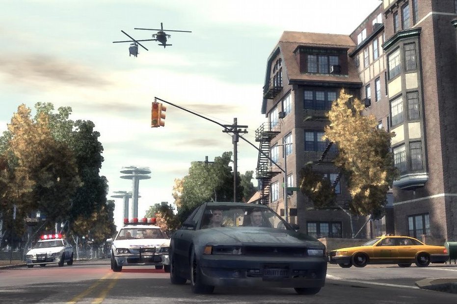 Snímek ze hry GTA IV. Předlohou pro herní prostředí byl americký New York.