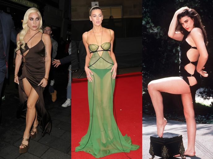 Zleva: Lady Gaga, Camille Charrière, Demi Moore