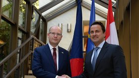 Český premiér Bohuslav Sobotka se dnes setkal s premiérem Lucemburska Xavier Bettelem.