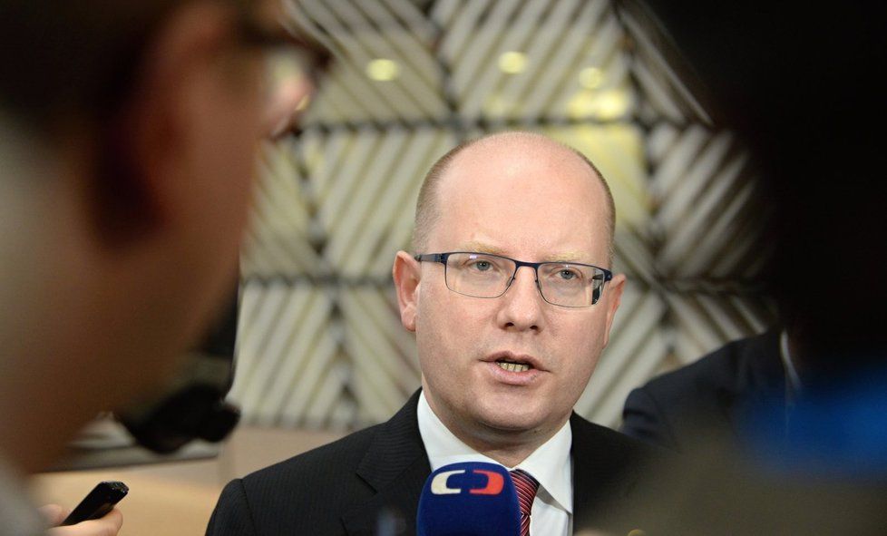 Premiér Bohuslav Sobotka (ČSSD) na summitu EU v Bruselu