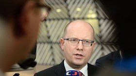 Premiér Bohuslav Sobotka (ČSSD) na summitu EU v Bruselu