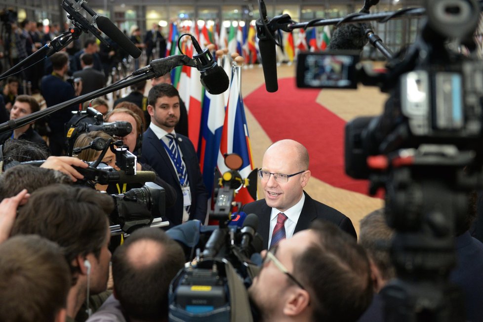Premiér Bohuslav Sobotka (ČSSD) na summitu EU v Bruselu