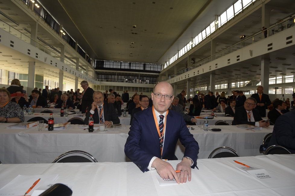 Premiér Bohuslav Sobotka ještě coby šéf ČSSD na březnovém sjezdu strany