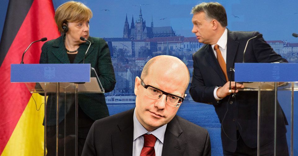 Premiér Bohuslav Sobotka zval Angelu Merkelovou marně. Dala mu košem kvůli Viktoru Orbánovi.