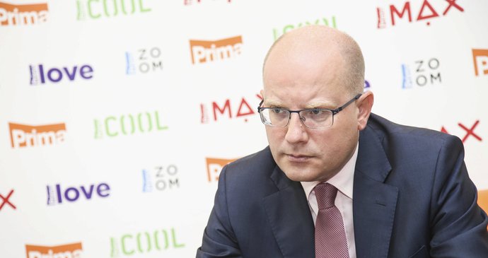 Premiér Bohuslav Sobotka (ČSSD) v Partii na Primě