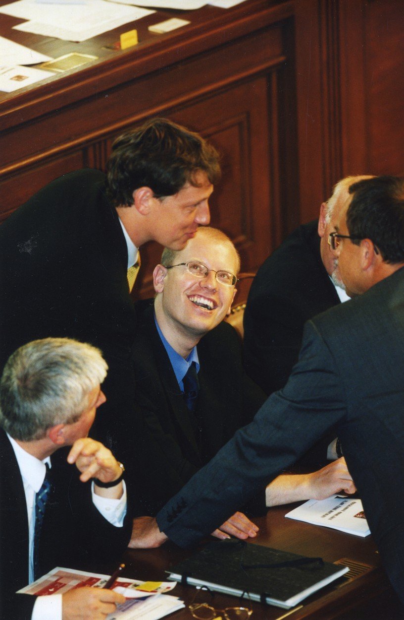 Sobotka se Stanislavem Grossem v roce 2002