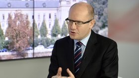 Premiér Bohuslav Sobotka (ČSSD) v pořadu Ptám se, pane premiére moderátorky Kláry Brunclíkové