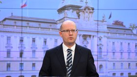 Tisková konference, kde premiér Bohuslav Sobotka oznámil, že přijal nominaci hnutí ANO a jako nového ministra financí navrhne Ivana Pilného.