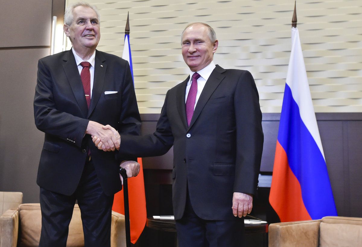 Miloš Zeman během setkání s Vladimirem Putinem