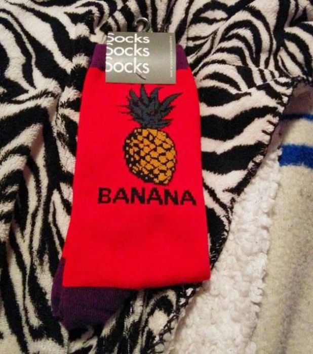 Banán na ponožkách.