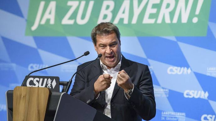 Vůdce bavorské CSU Markus Söder utrpí ve volbách vítězství. 