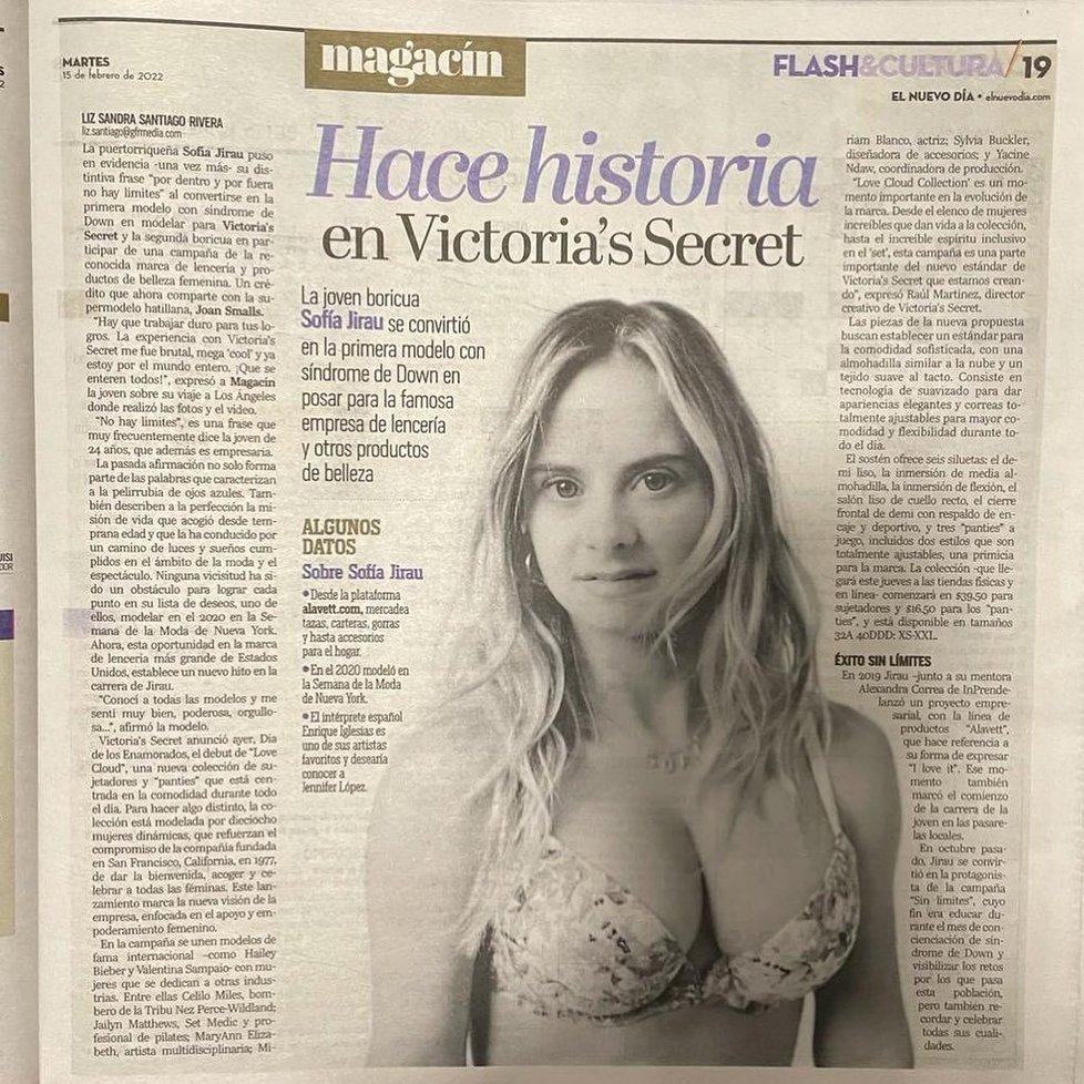 Sofía fotila pro Victoria&#39;s Secret.