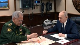 Ministr obrany Šojgu podal hlášení Vladimiru Putinovi.