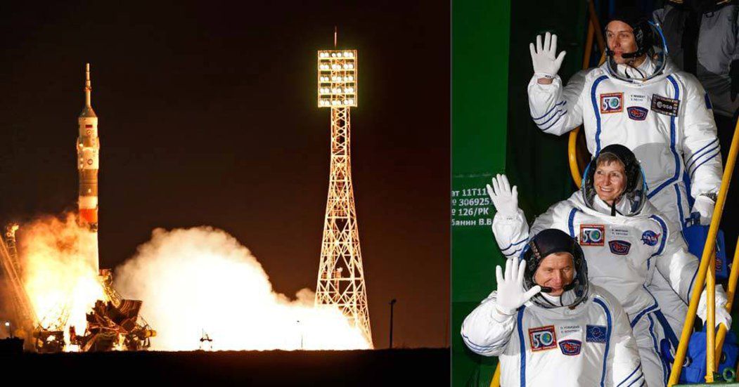 K vesmírné stanici vyrazili 3 kosmonauti i s jídlem na Vánoce