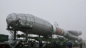 Bajkonur: Příprava rakety Sojuz s internetovými satelity OneWeb