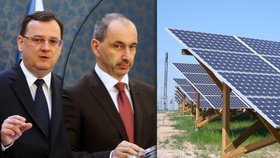 Premiér Nečas s ministrem Kubou hasí další problém: Kvůli dotacím pro solárníky