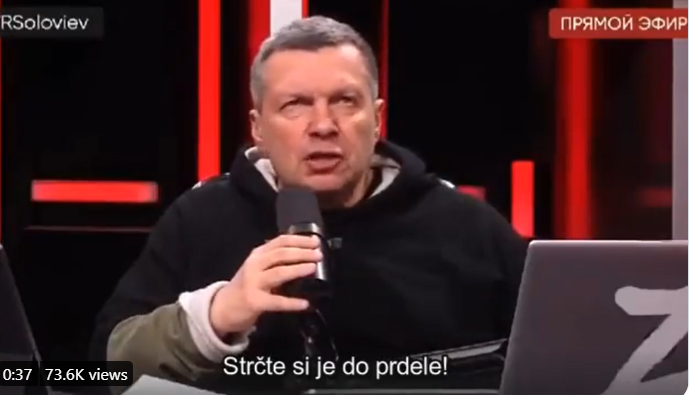 Válka na Ukrajině: Proputinovský moderátor hřímal kvůli sankcím.  „Strčte si je do p*dele.“