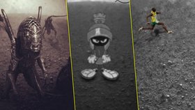 První fotky z Marsu: Sonda vyfotila Bolta a Marťany, baví se internet