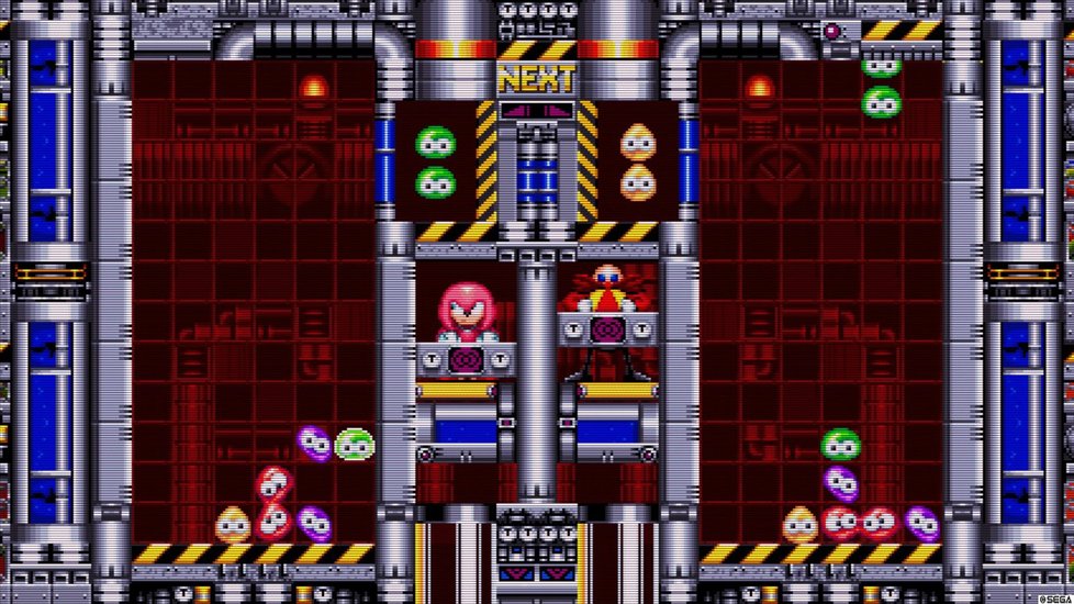 Souboj ve stylu Dr. Robotnik&#39;s Mean Bean Machine.