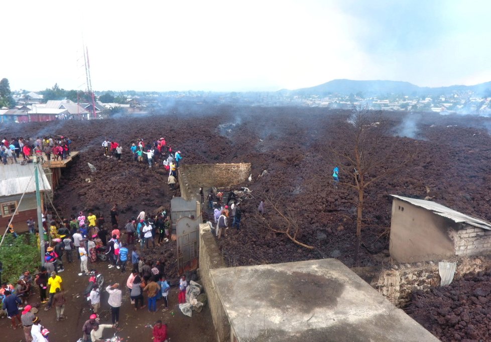 Výbuch sopky Nyamulagira v roce 2021.