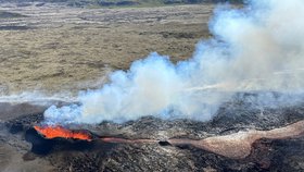 Sopka Fagradalsfjall na Islandu