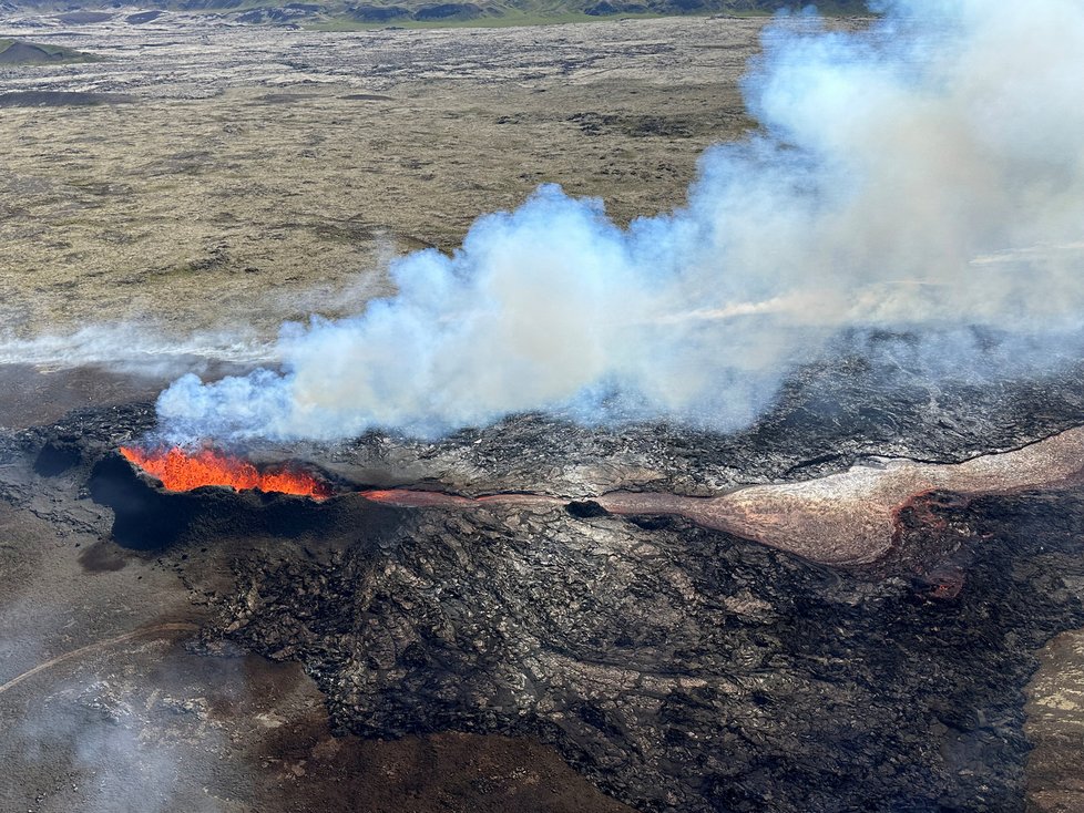 Sopka Fagradalsfjall na Islandu