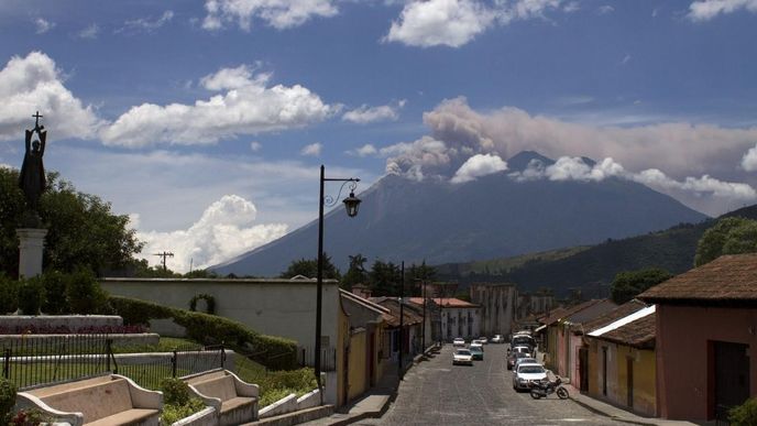 sopka Fuego, Guatemala