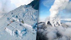 Nečekaná erupce změnila okolí sopky na měsíční krajinu.