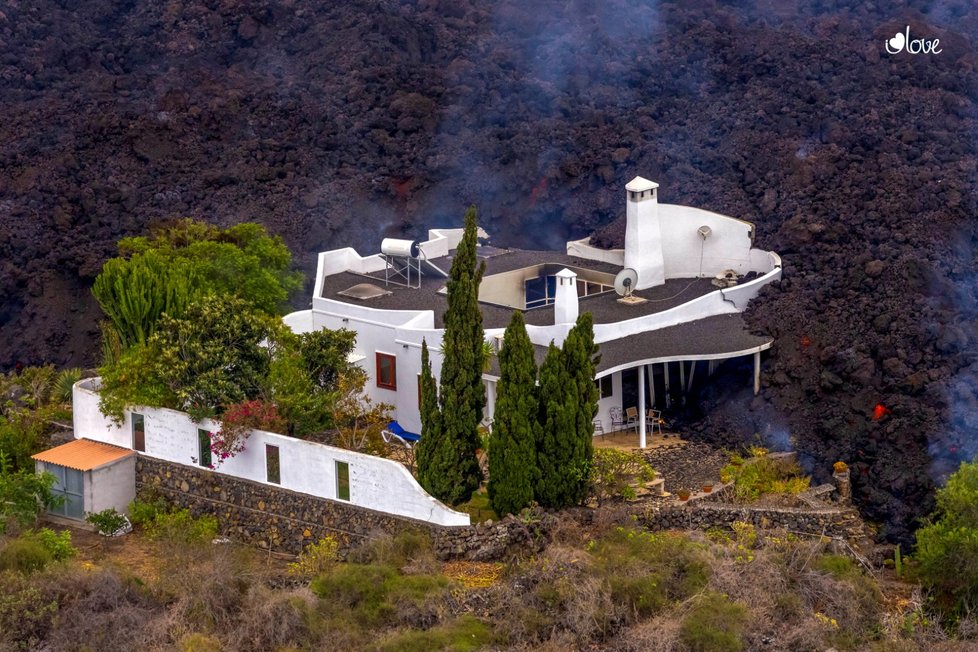 Rozsah škod způsobených erupcí sopky Cumbre Vieja na ostrově La Palma (24. 9. 2021)