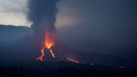 Erupce sopky na Kanárských ostrovech (9.10.2021)