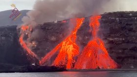 Pokračující soptění vulkánu na ostrově La Palma