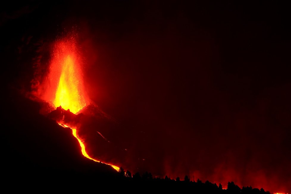 Erupce sopky na Kanárských ostrovech (9.10.2021)