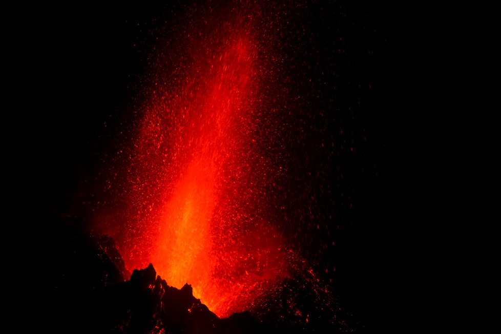 Erupce sopky na Kanárských ostrovech (9.10.2021)