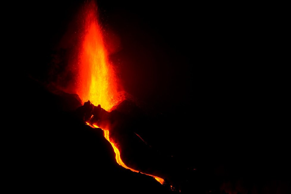Erupce sopky na Kanárských ostrovech (9.10.2021)