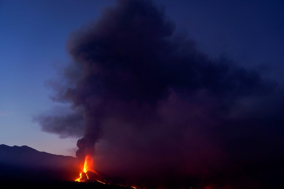 Erupce sopky na Kanárských ostrovech (9.10.2021)