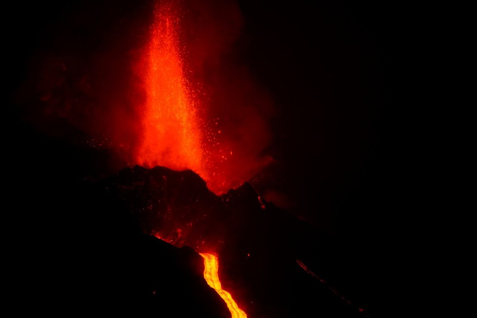 Erupce sopky na Kanárských ostrovech (9.10.2021)