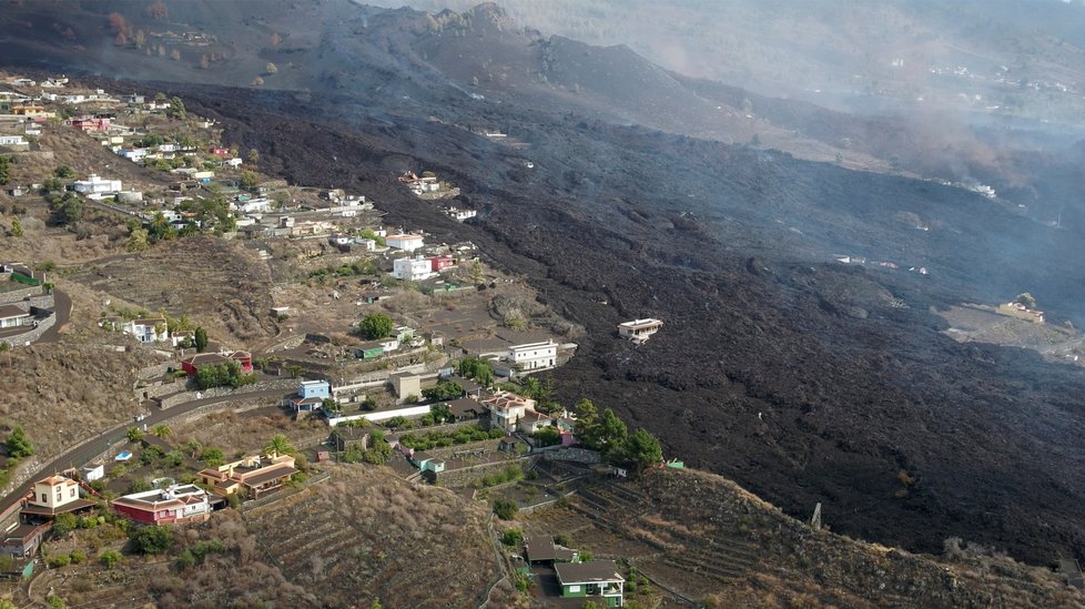 Sopka na Kanárských ostrovech na ostrově La Palma