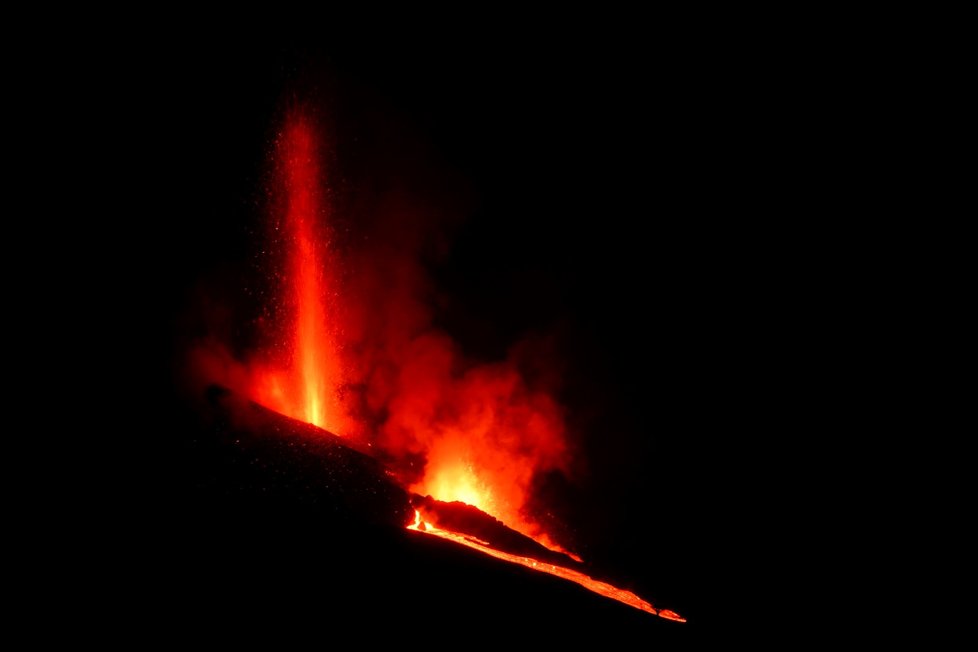 Erupce sopky na Kanárských ostrovech (2. 9. 2021)