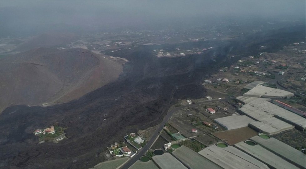 Erupce sopky na Kanárských ostrovech (2. 9. 2021)