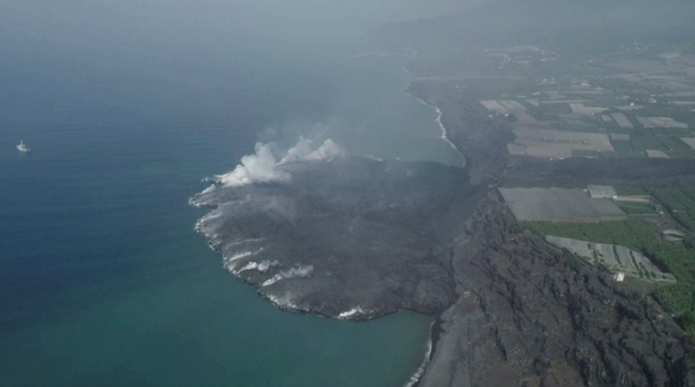 Erupce sopky na Kanárských ostrovech (2. 9. 2021)